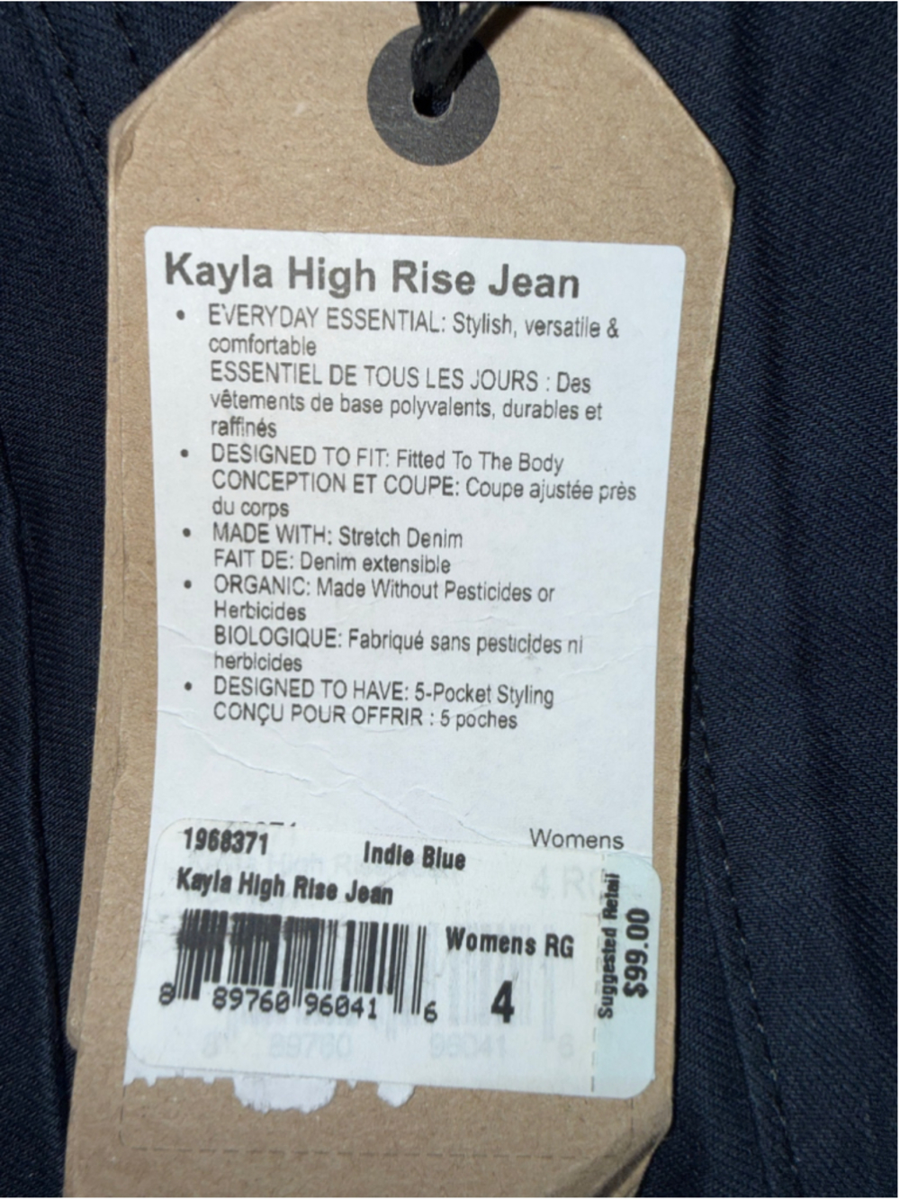 Women's Prana Navy Blue High Rise Jeans size 4 Kayla High Rise Jeans 32’ Inseam - Picture 13 of 13